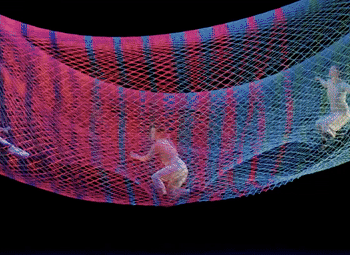 Noli Timere Artists climbing in net